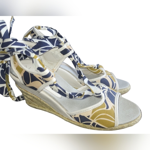 Aldo Women's Blue And Tan Wedge Heel Espadrilles 36EU - Picture 2 of 5